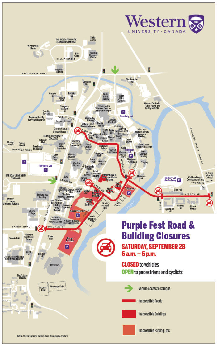 Western road closure for Purplefest